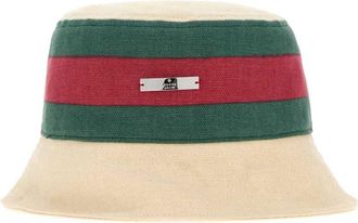 Gucci Beige Signature Stripes Bucket Hat
