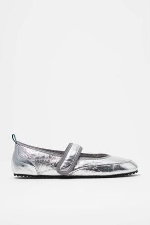 Bimba & Lola Velcro Ballerina Sneaker in Silver at Nordstrom, Size 39