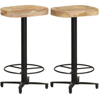vidaXL Vidaxl - Taburetes De Cocina 2 Unidades Madera Maciza De Mango 66 Cm