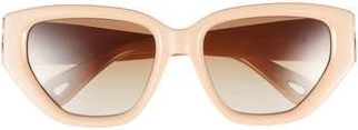 Chlo&eacute; Cat Eye Sunglasses in Ivory Ivory Brown at Nordstrom Rack