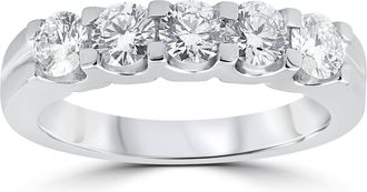 Pompeii3 1ct Diamond Wedding Ring Anniversary Stackable Band 14K White Gold Size Selectable