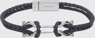 Ferragamo Bracciale in pelle intrecciata con chiusura magnetica Gancini