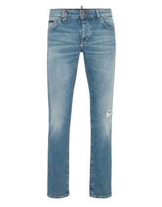 Philipp Plein Denim Trousers Super Straight Cut 5 Pockets