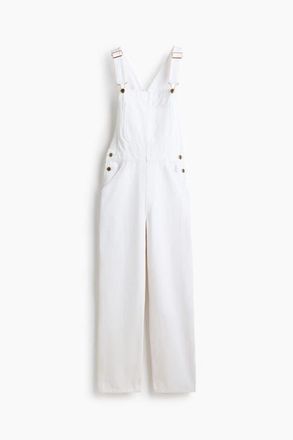 H&M Cotton Denim Dungarees in White at Nordstrom, Size Xx-Large