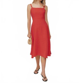 Bella Dahl Apron Midi Dress In Scarlet Sand