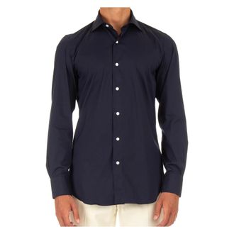 Finamore Blauwe Sartoriale Overhemden - Heren - Casual Overhemden - Blauw - XL - Katoen - Overhemden