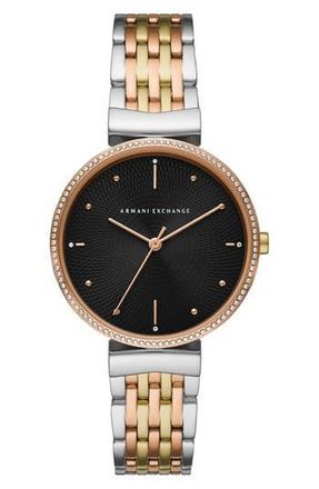 A|X Armani Exchange 3-Hand Tri-Tone Bracelet Watch, 36mm in Silver at Nordstrom Rack