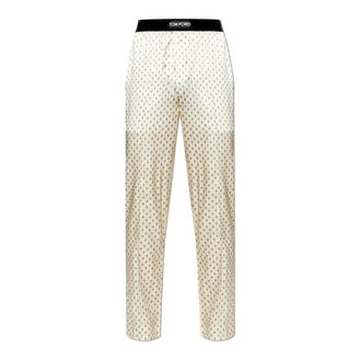 Tom Ford Pyjamas, male, Beige, Size: XL Silk Pajama Bottoms