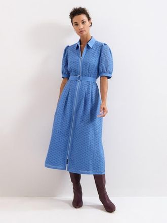 Phase Eight Casey Belted Midi Dress in Pale Blue at Nordstrom, Size 12