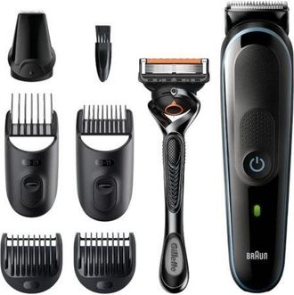 Braun Cortapelo Braun Mgk5345 4 Cabezales Regulable Recargable Para Cabello Y Barba + Gillette