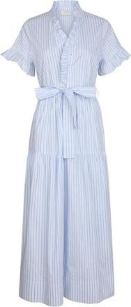 Neo Noir Kleedjes, Dames, Blauw, S, Katoen, Gestreepte Nessie Streep Jurk