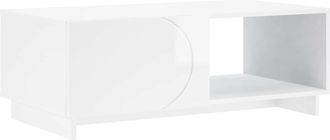 vidaXL Mesa De Centro Blanco Brillante 95 X 50,5 X 35 Cm Vidaxl