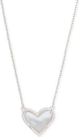 Kendra Scott Ari Heart Gold Pendant Necklace In Iridescent Drusy