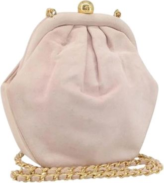 Chanel Pre-owned Clutches, female, Pink, Size: ONE SIZE Pre-owned Vintage Suede Shoulder Bag