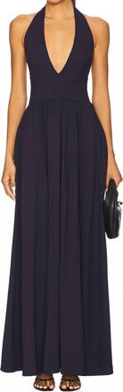 Susana Monaco Halter Gathered Dress In Midnight