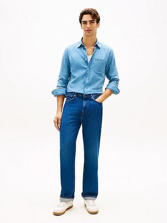 Tommy Hilfiger Flag Embroidery Relaxed Straight Leg Jeans