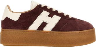 Hogan Bordeaux Cool Suede Leather Sneakers