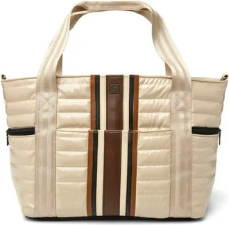Think Royln Jetset Wingman Tote in Blonde Patent/colorblock at Nordstrom