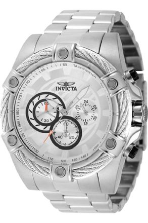 Invicta Bolt 69797 Herenhorloge - Quartz Uurwerk - Staal met Zilveren Wijzerplaat - 52 mm