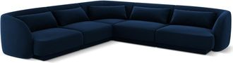 BLOOMINGLOFT 5-Sitzer Design Ecksofa Tulum mit Samtbezug