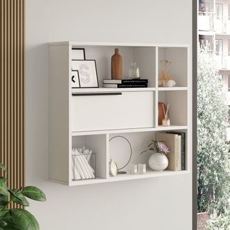 Dmora Estante Coeli, 5 Estantes, 90x22x81h Cm Blanco