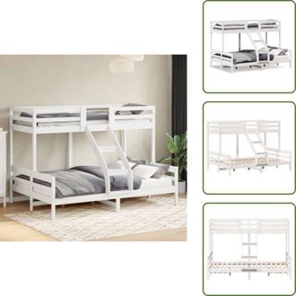 vidaXL Letto a castello in legno - vidaXL Letto a Castello 80x200/140x200cm Bianco Legno Massello di Pino