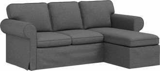 vidaXL Sof&aacute; Gris Oscuro 195 X 138 X 80 Cm Tela Vidaxl