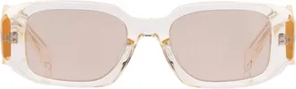 Prada Ivory Mirror Silver Rectangular Ladies Sunglasses PR 17WSF 19X30N 51