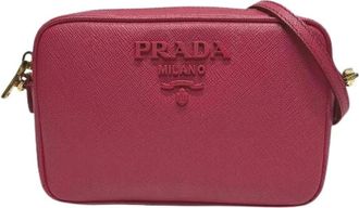 Prada Pre-owned Cross Body Bags, female, Pink, Size: ONE SIZE Pre-owned Saffiano shoulder bag