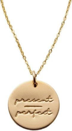 Made by Mary Pause Collection Disc Necklace in Silver - Faith-Fear at Nordstrom