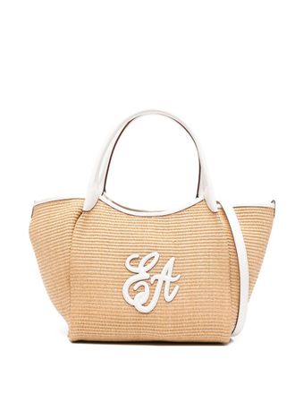 Emporio Armani Mittelgro&szlig;e Stroh-Einkaufstasche