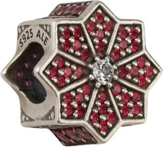 Pandora Poinsettia Charm - Dames - Sieraden - Veelkleurig - ONE Size - Leer - Accessoires