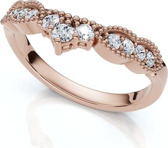 Pompeii3 Serina Diamond Wedding Guard Ring 14k Gold Lab Grown