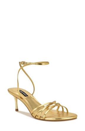 Nine West Gazey Ankle Strap Sandal in Gold at Nordstrom, Size 6.5