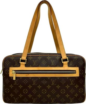 Louis Vuitton Brown Leather Pvc Shoulder Bag Tote Bag (Pre-Owned)