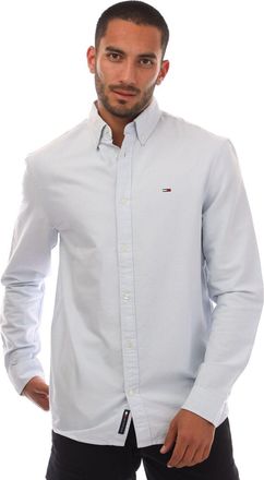 Tommy Hilfiger Mens Regular Fit Button Down Oxford Shirt in Blue Cotton - Size Large