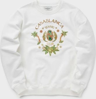 Casablanca Mens Joyaux DAfrique Tennis Club Printed Sweatshirt White - Size: XL