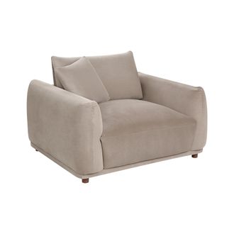 Beliani Sill&oacute;n De Sala De Estar Con Respaldo Tapizado En Terciopelo Y Patas De Madera Gris Pardo Jubek