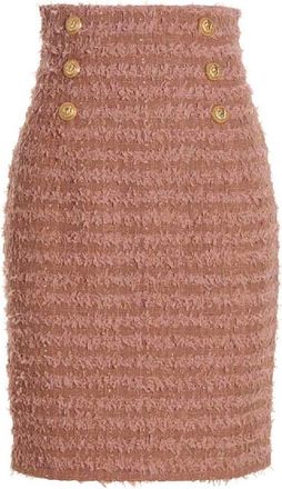 Balmain High Waist Tweed Skirt, Brand Size 36 (US Size 4)