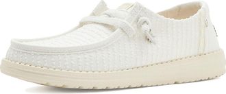 Hey Dude Wendy Frayed Canvas Womens Flat Shoes Snow White : 12 M, Textile