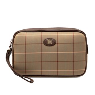 Burberry Tweed Vintage Check Canvas Clutch in tweedehands staat