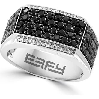 Effy Mens Diamond & Black Spinel Signet Ring at Nordstrom Rack, Size 10