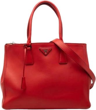 Prada Pre-owned Handbags, female, Red, Size: ONE SIZE Pre-owned The Galleria Double Zip