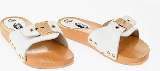 Scholl HFD Leather Sandals with Golden-Effect Buckle size 38