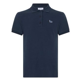 Maison Kitsun&eacute; Polo Shirts, female, Blue, Size: S Piqu&eacute; cotton polo
