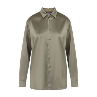 Ralph Lauren Adrien overhemd - Dames - Blouses & Shirts - Bruin - Maat: S Zijde