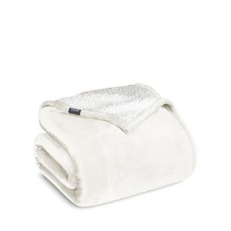 Bare Home Reversible Plush Fleece Blanket in Cream at Nordstrom, Size Twin