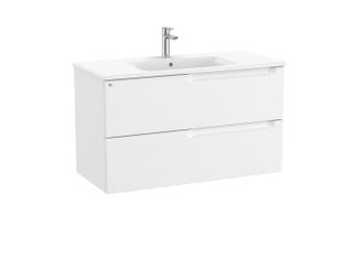 Roca Mueble Centrado 1000mm Aleyda 2 Cajones + Lavabo Blanco Mate