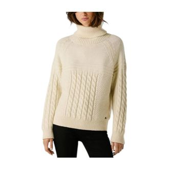 Pepe Jeans London Tijdloze witte coltrui - Dames - Coltruien - Beige - M - Leer - Truien & Vesten