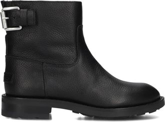 Shabbies Amsterdam Zwarte Leren Dames Enkellaarzen - Dames - Enkellaarsjes - Zwart - 36 EU - Leer - Schoenen